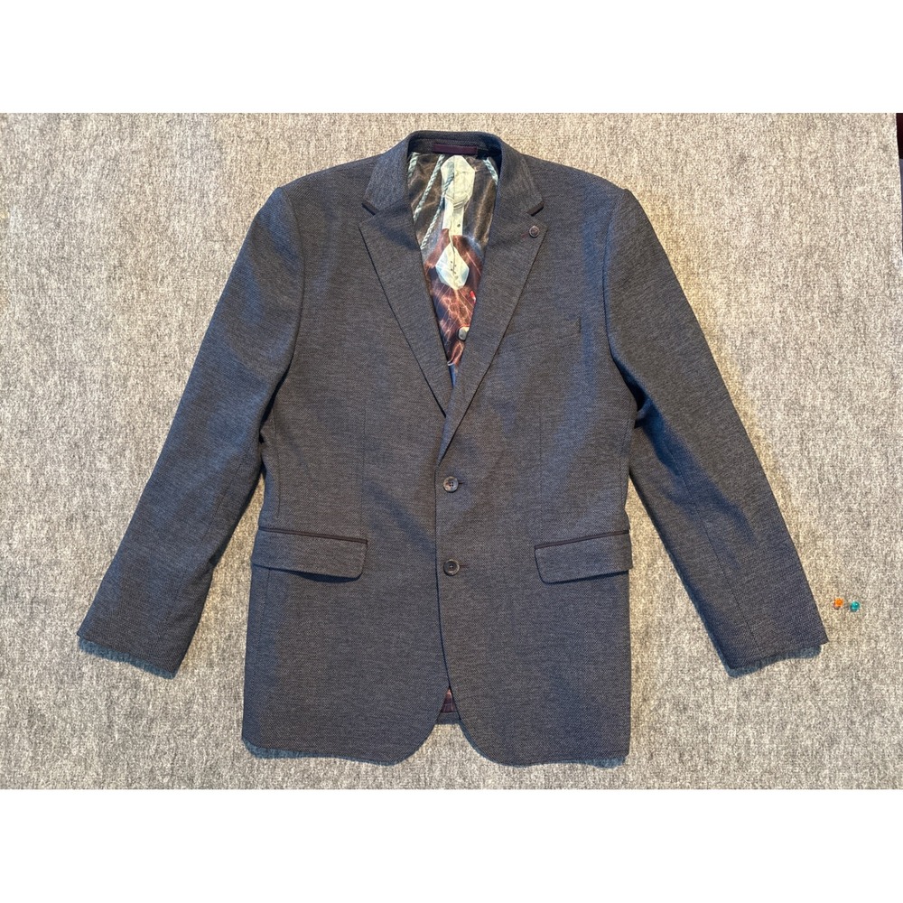 Ted Baker London Men's Dark Blue Textured Blazer Jacket Size 6